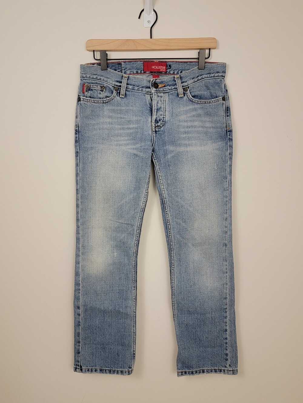 Vintage Y2K Hollister Low Rise Cotton Straight Jeans Light Wash 3